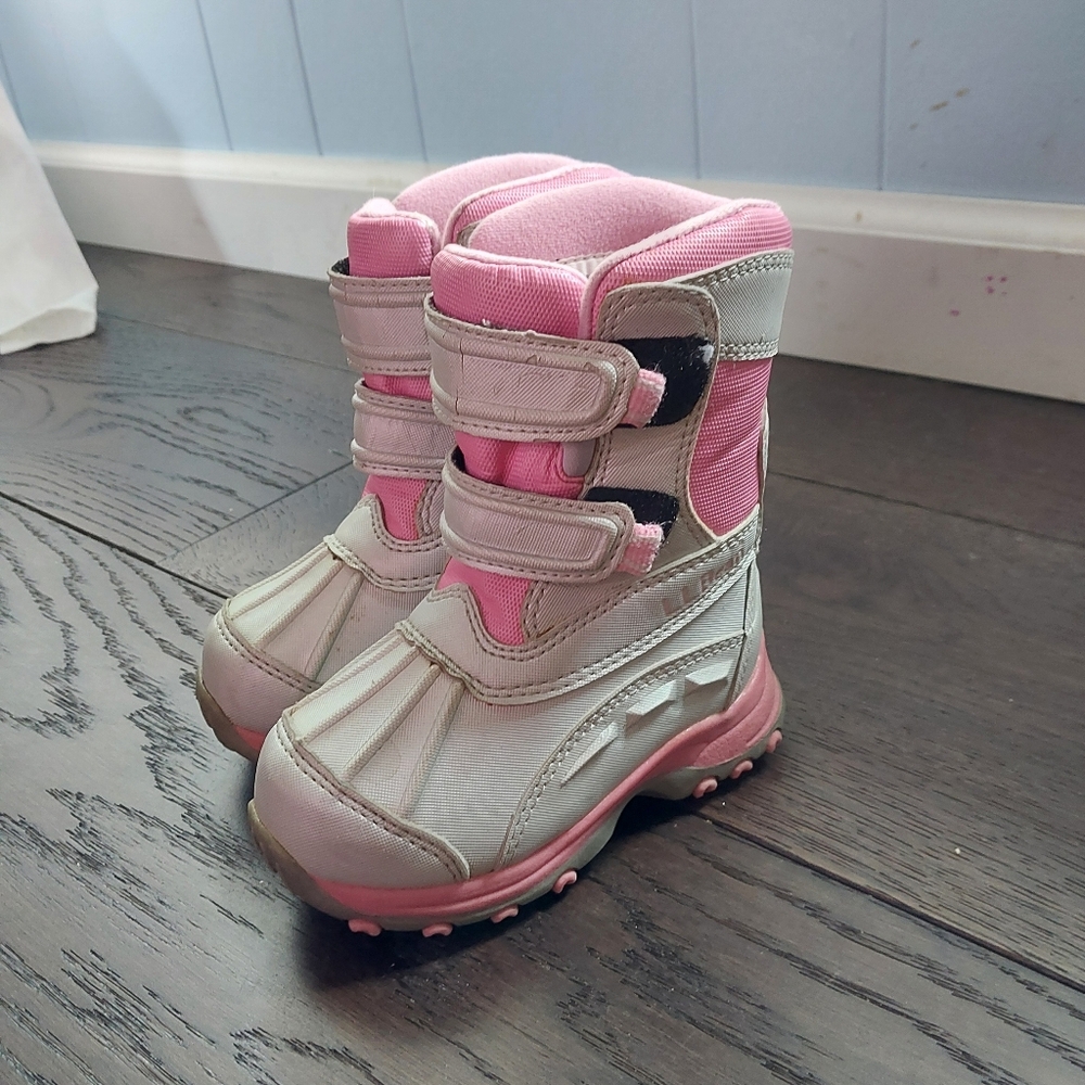 L.L. Bean Pink and White Insulated Winter Boots